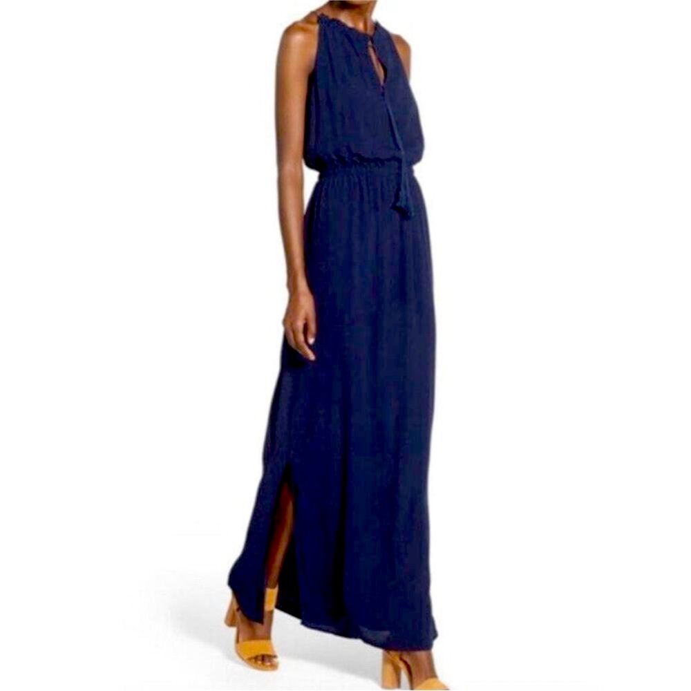Madewell Blue Tassel Tie Long Dress Size 00